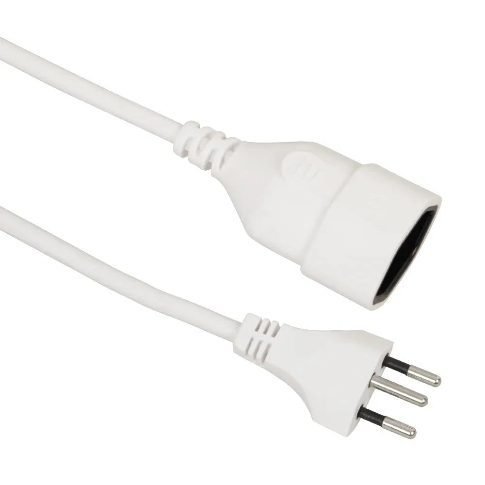 Schönenberger Verlängerungskabel 3-Polig 5m, weiss, H05VV-F 3G1.0mm2 Elektroniktrade Switzerland
