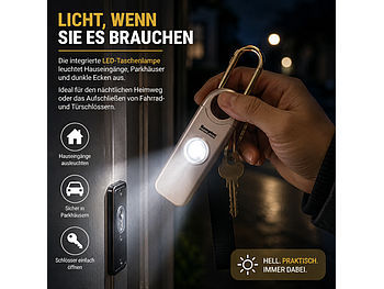 Semptec Urban Survival Technology Selbstverteidigungs-Schlüsselanhänger, 130 dB, Notfall-Kontakt, rose elektroniktrade Switzerland