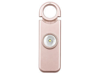Semptec Urban Survival Technology Selbstverteidigungs-Schlüsselanhänger, 130 dB, Notfall-Kontakt, rose elektroniktrade Switzerland