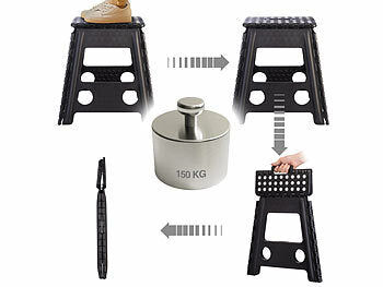 Semptec Urban Survival Technology Urban Survival Technology Faltbarer Tritthocker, bis 150 kg, anti-rutsch-beschichtet, 39 cm Höhe Elektroniktrade Switzerland