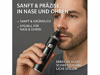 Sichler Beauty 2in1-Akku-Nasen- und Ohrenhaar-Trimmer mit Schutzkappe, 120 Min., IPX6 Elektroniktrade Switzerland