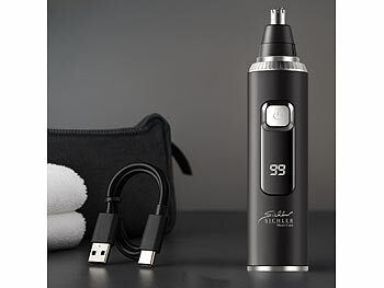 Sichler Beauty 2in1-Akku-Nasen- und Ohrenhaar-Trimmer mit Schutzkappe, 120 Min., IPX6 Elektroniktrade Switzerland
