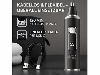 Sichler Beauty 2in1-Akku-Nasen- und Ohrenhaar-Trimmer mit Schutzkappe, 120 Min., IPX6 Elektroniktrade Switzerland