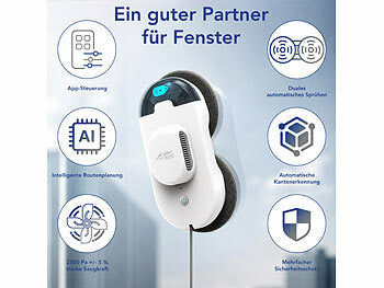 Sichler Haushaltsgeräte Sichler Haushaltsgeräte Fensterputzroboter, Dual-Sprüh-Funktion, Sensoren, Fernbedienung, App elektroniktrade Switzerland