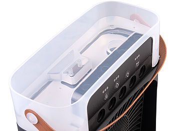 Sichler Haushaltsgeräte USB-Tischventilator mit Ultraschall-Vernebler, Timer & Nachtlicht elektroniktrade Switzerland