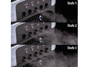 Sichler Haushaltsgeräte USB-Tischventilator mit Ultraschall-Vernebler, Timer & Nachtlicht elektroniktrade Switzerland