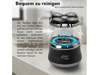 Sichler Men's Care Glatzen- und Kopfrasierer für Herren, wasserfest, Akku, 2 Scher-Stufen Elektroniktrade Switzerland