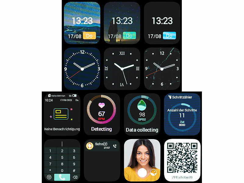 simvalley 4G/LTE-Senioren-GPS-Handy-Uhr mit Garantruf Easy und Video-Telefonie Elektroniktrade Switzerland