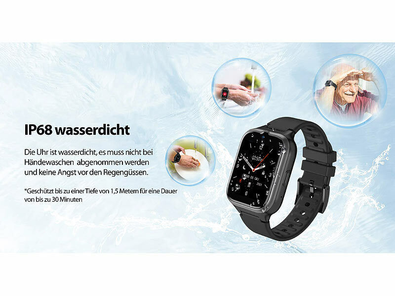 simvalley 4G/LTE-Senioren-GPS-Handy-Uhr mit Garantruf Easy und Video-Telefonie Elektroniktrade Switzerland