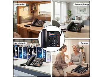 simvalley communications 4G-Tischtelefon, Notruf, SMS, Vertrags-/SIM-Lock-frei, Dual-SIM, Akku Elektroniktrade Switzerland