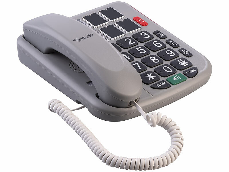 simvalley Senioren-Notruf-Telefon, Funk-SOS-Taster & zusätzliches SOS-Armband Elektroniktrade Switzerland