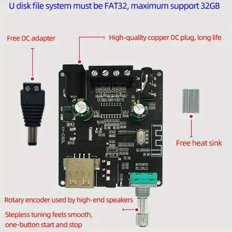 Sinilink Fertiger Mini Bausatz Audio Digital Power Amplifier 50Wx2 BT 5.0 Elektroniktrade Switzerland