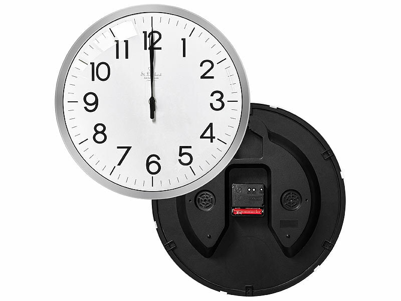 St. Leonhard Analoge Funk-Wanduhr, hohe Genauigkeit, 33 x 5 cm Elektroniktrade Switzerland