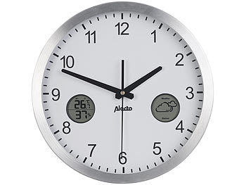St. Leonhard Funk-Wanduhr mit digitaler Wetterstation und Funk-Außensensor, DCF77 Elektroniktrade Switzerland