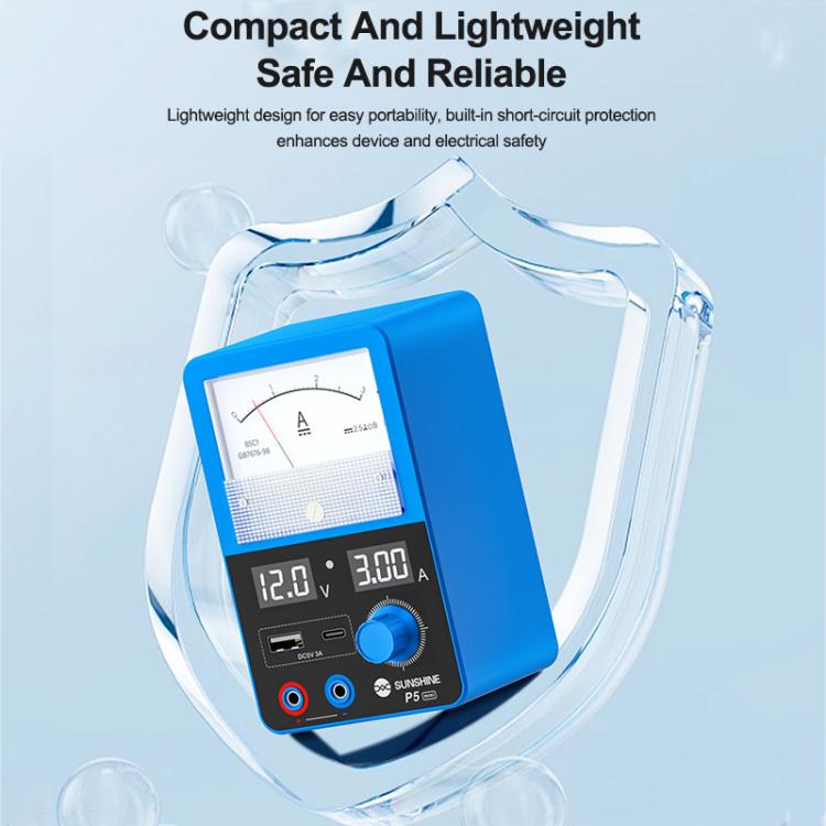 SUNSHINE P5 Mini 5V / 3A Dual-Display Smart-Netzteil mit Amperemeter Elektroniktrade Switzerland