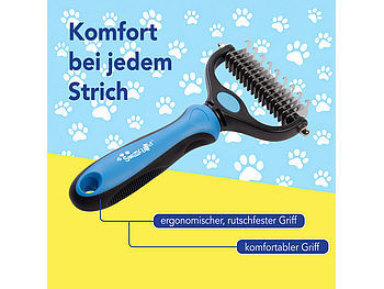 Sweetypet Doppelseitiger Entfilzungskamm für Hunde & Katzen, mit Unterfellbürste Elektroniktrade Switzerland