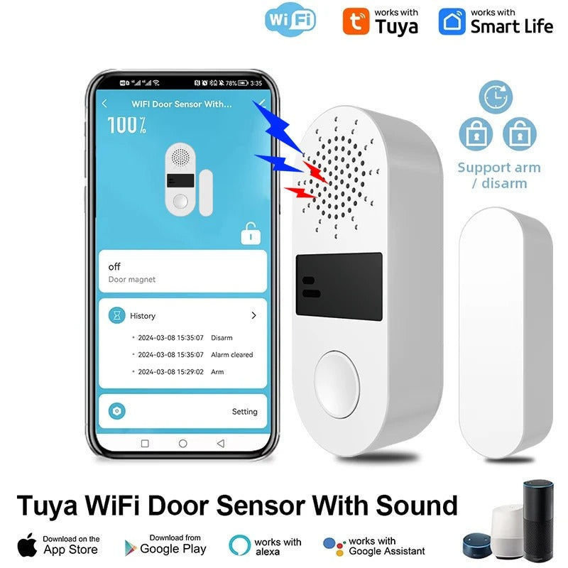 Tuya Tuya WiFi Tür & Fenster Sensor mit Sound und Licht elektroniktrade Switzerland