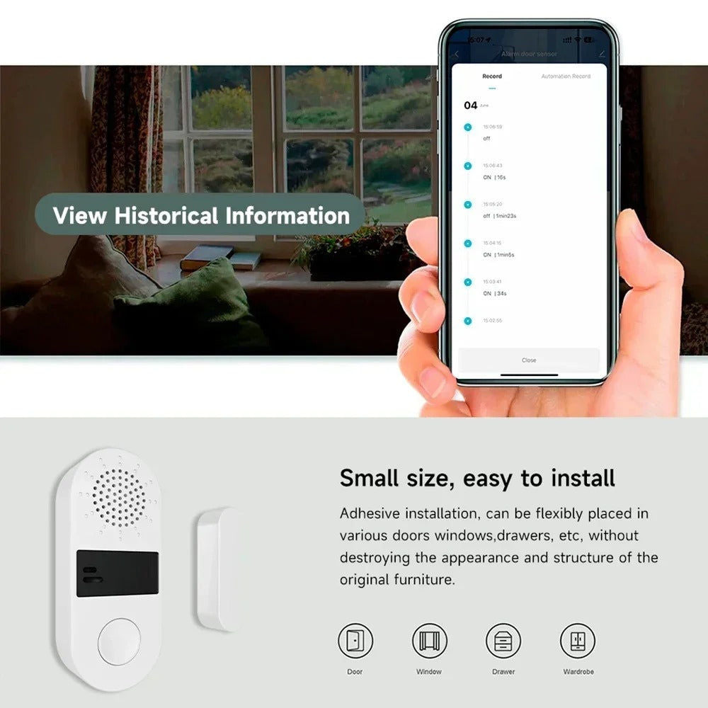 Tuya Tuya WiFi Tür & Fenster Sensor mit Sound und Licht elektroniktrade Switzerland