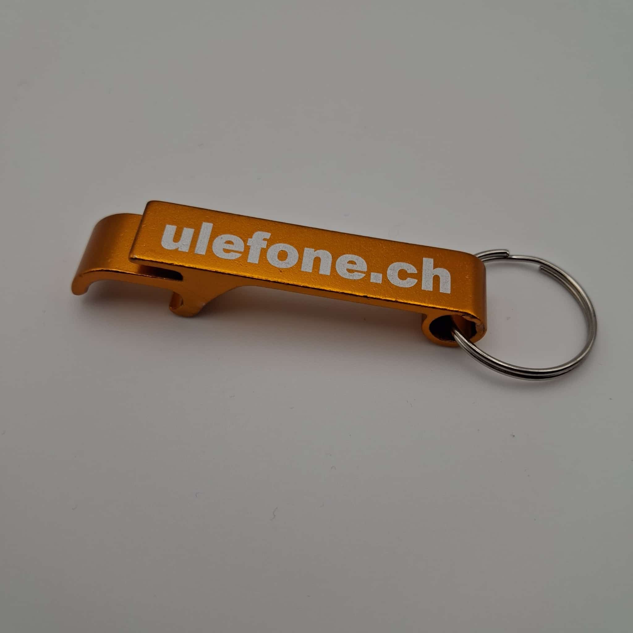 Ulefone Flaschenöffner mit dem Schriftzug ulefone.ch in Gold Elektroniktrade Switzerland