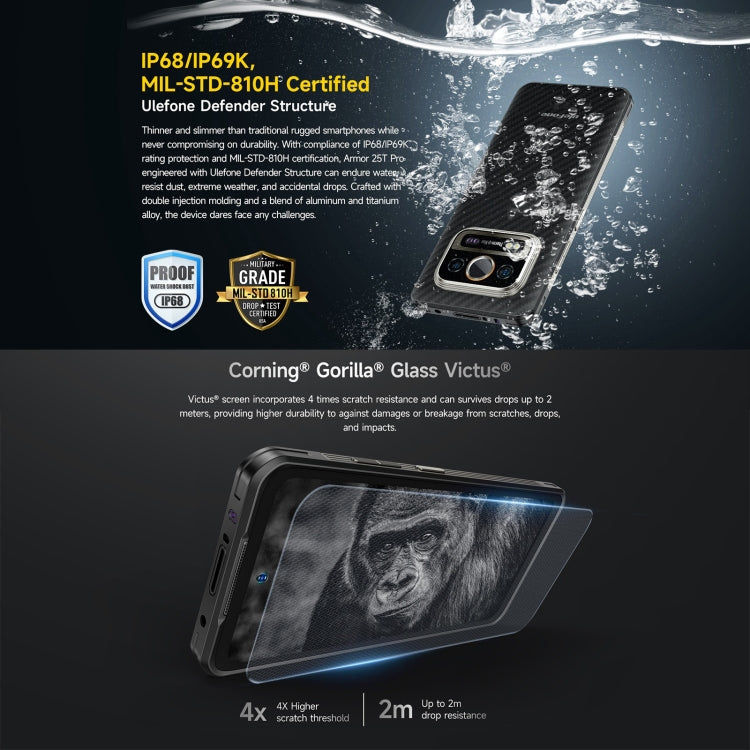 Ulefone Robustes Ulefone Armor 25T Pro-Telefon, Wärmebildgebung, 6,78 Zoll Android 14 MediaTek Dimensity 6300 Octa Core, Netzwerk: 5G, NFC, 8GB+256GB elektroniktrade Switzerland