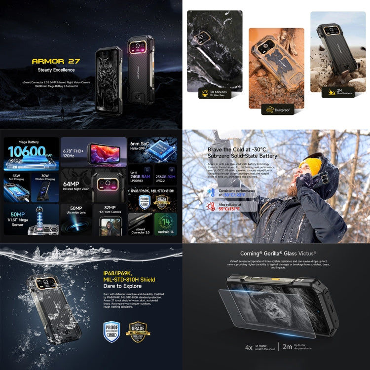 Ulefone Ulefone Armor 27, 12 GB + 256 GB, Nachtsicht, 10600 mAh Elektroniktrade Switzerland