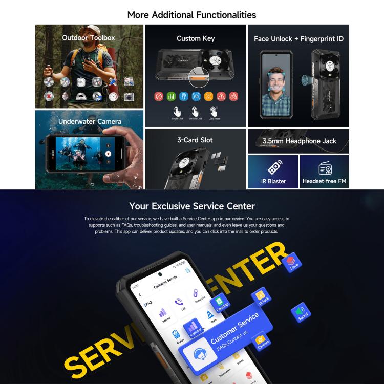 Ulefone Ulefone Armor 28 Pro – Robustes Smartphone, 16 GB + 512 GB, Nachtsichtfunktion, 10600 mAh Akku, 6,67 Zoll + 1,04 Zoll Display, Android 15, MediaTek Dimensity 7300 Octa-Core-Prozessor, 5G, NFC Elektroniktrade Switzerland