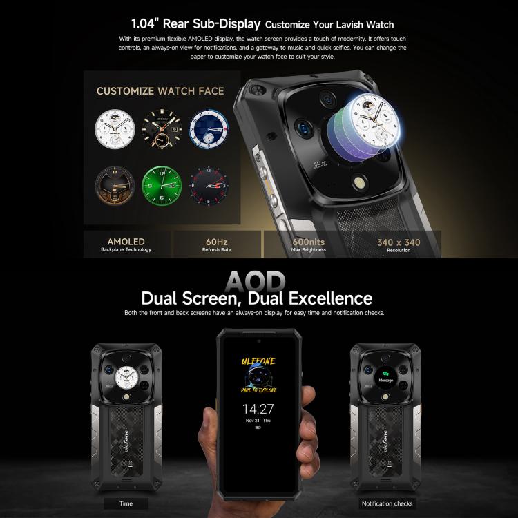 Ulefone Ulefone Armor 28 Pro – Robustes Smartphone, 16 GB + 512 GB, Nachtsichtfunktion, 10600 mAh Akku, 6,67 Zoll + 1,04 Zoll Display, Android 15, MediaTek Dimensity 7300 Octa-Core-Prozessor, 5G, NFC Elektroniktrade Switzerland
