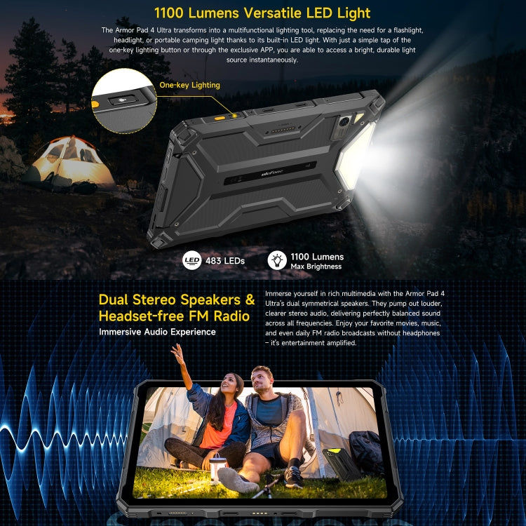 Ulefone Ulefone Armor Pad 4 Ultra Rugged Tablet PC, 10,36 Zoll Android 14 MediaTek Dimensity 6300 Octa Core 5G Netzwerk, EU-Stecker, Armor Pad 4 Ultra Elektroniktrade Switzerland