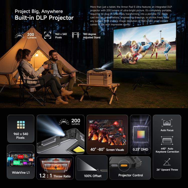 Ulefone Ulefone Armor Pad 5 Ultra Tablet PC mit Projektor, 12 GB + 512 GB, 11 Zoll elektroniktrade Switzerland
