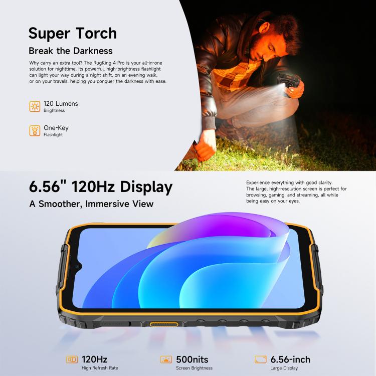 Ulefone Ulefone RugKing 4 Pro, 8GB+256GB, IP68/IP69K Rugged Phone, 6.56 Android 15 Unisoc T7250 Octa Core, Network: 4G, NFC, OTG Elektroniktrade Switzerland