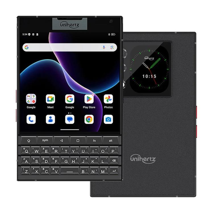 Unihertz Unihertz Titan 2 Smartphone mit physischer QWERTZ-Tastatur, 12 GB + 512 GB Speicher, Fingerabdrucksensor, 4,5 Zoll + 2 Zoll Display, Android 15, Dimensity 7300 5G Octa-Core Prozessor, Netzwerk: 5G, NFC, OTG elektroniktrade Switzerland