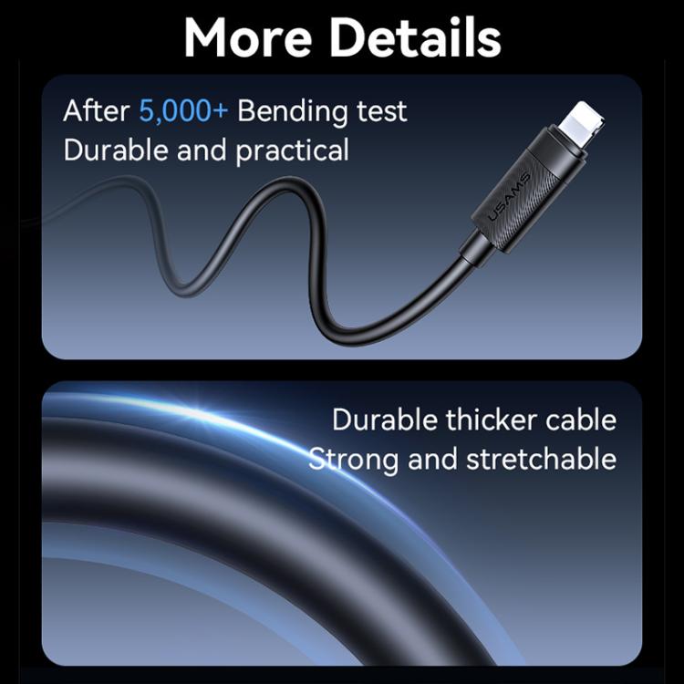 USAMS USAMS SJ781 U94 USB-C / Typ-C auf 8-Pin PD30W Schnelllade-Datenkabel, 1m Elektroniktrade Switzerland