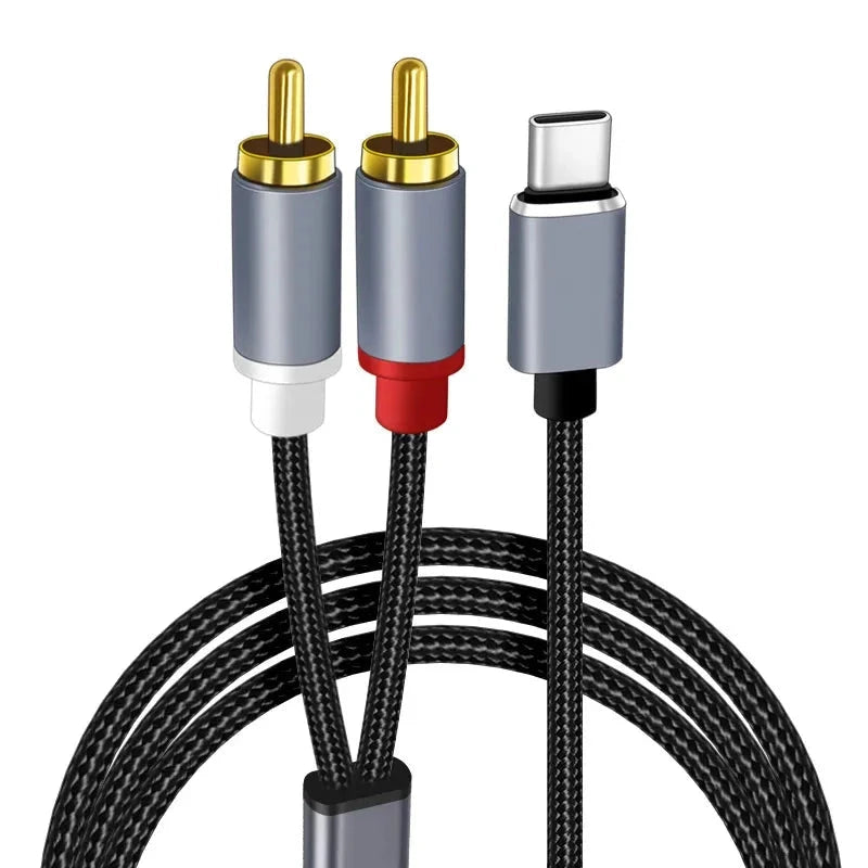 USB-C Chinch Adapter USB-C zu RCA Chinch Audio Adapter kabel elektroniktrade Switzerland