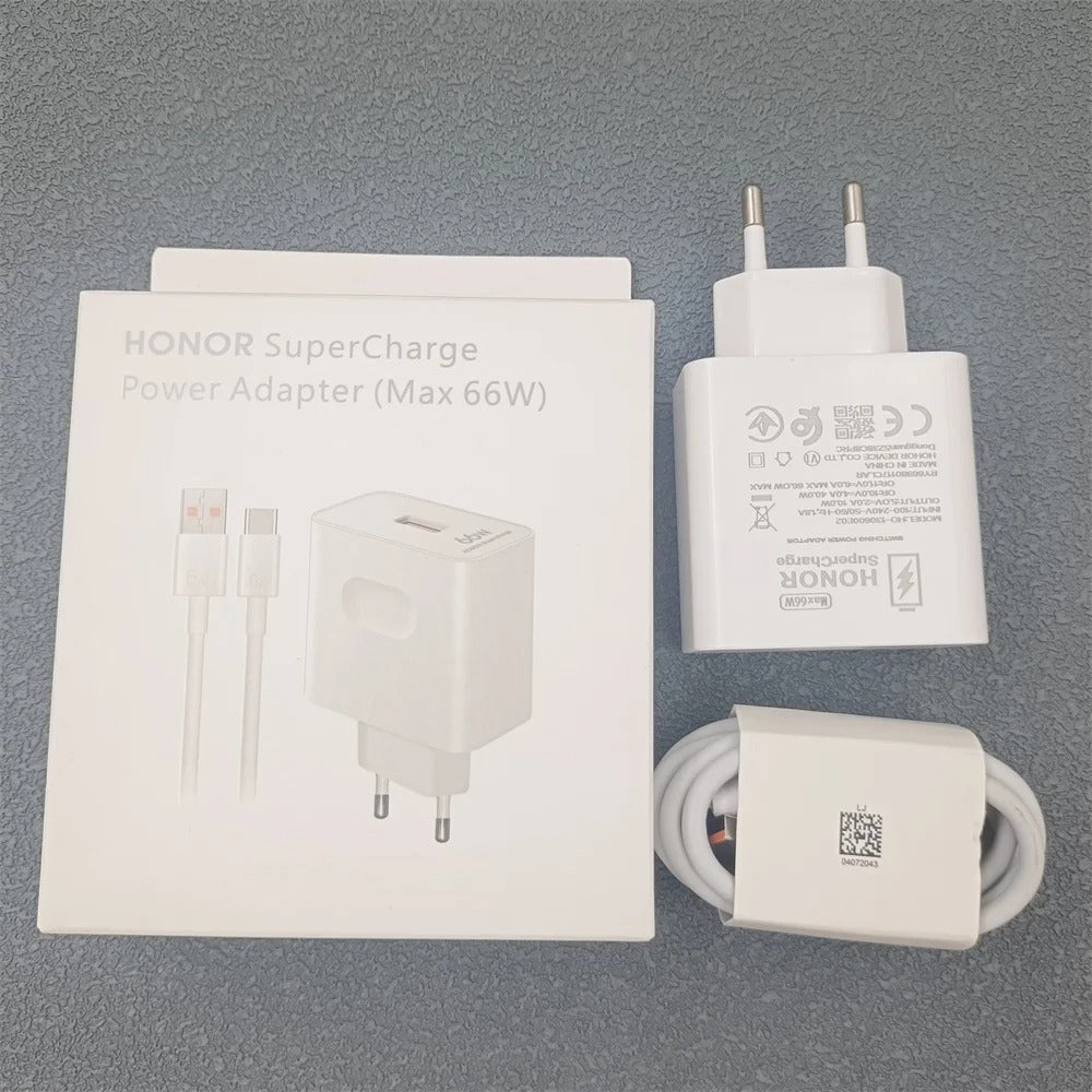 Original HONOR 66 W EU Schnellladegerät mit USB-C Kabel für Honor X9C/90/80/Pro magic 7 Lite/Vs3/V2