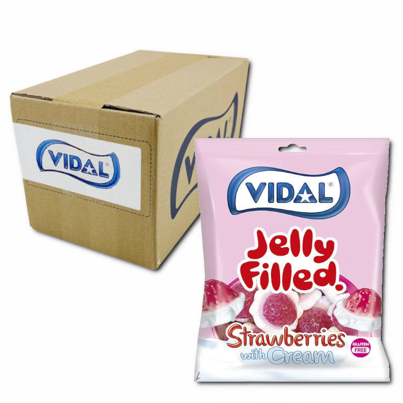 Vidal Golosinas S.A. Vidal Strawberries with Cream, Fruchtgummi, 1 Beutel je 85g elektroniktrade Switzerland