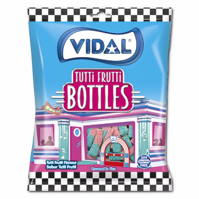 Vidal Golosinas S.A. Vidal Tutti Frutti Bottle, Fruchtgummi, 1 Beutel je 90g Elektroniktrade Switzerland