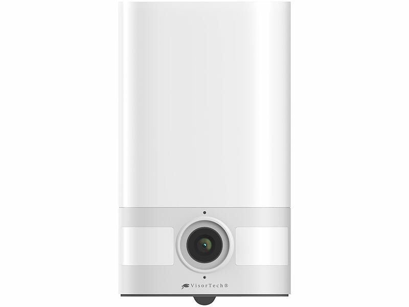 VisorTech 2K-Akku-Überwachungskamera, LED-Licht 600 lm, Alarm, WLAN, App, IP65 elektroniktrade Switzerland