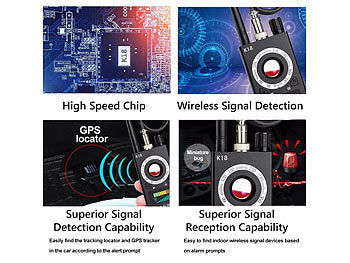 VisorTech Profi-Akku-Spycam- & Wanzendetektor, erkennt 1 MHz-6,5 GHz, GSM u.v.m. Elektroniktrade Switzerland