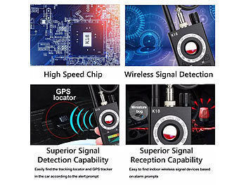 VisorTech Profi-Akku-Spycam- & Wanzendetektor, erkennt 1 MHz-6,5 GHz, GSM u.v.m. elektroniktrade Switzerland