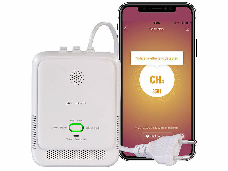 VisorTech Smarter Multi-Gasmelder für haushaltsübliche Gase, WLAN & App, 85db (Tuya APP) Elektroniktrade Switzerland