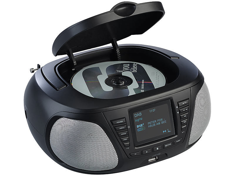 VR-Radio Mobile Stereo-Boombox mit DAB+/FM, Bluetooth, CD, AUX, 10 Watt Elektroniktrade Switzerland
