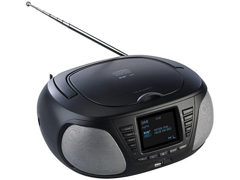 VR-Radio Mobile Stereo-Boombox mit DAB+/FM, Bluetooth, CD, AUX, 10 Watt Elektroniktrade Switzerland