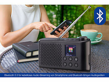 VR-Radio Mobiles Akku-Digitalradio mit DAB+/FM, Farbdisplay, Bluetooth 5.3, 6 W Elektroniktrade Switzerland