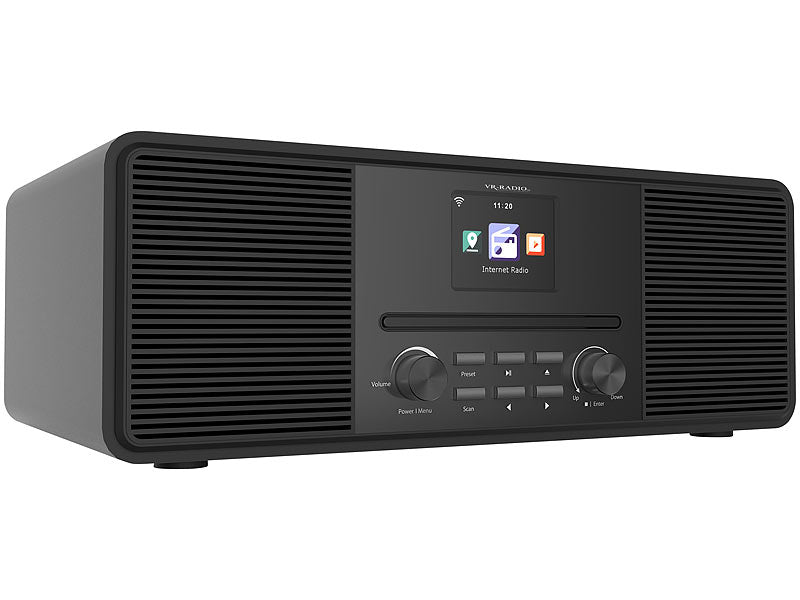 VR-Radio Stereo-Internetradio mit CD-Player, DAB+/FM & Bluetooth, 40 W, schwarz Elektroniktrade Switzerland