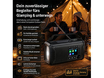 VR-Radio VR-Radio Kurbelradio: Kurbel-Notfall-Digitalradio mit USB-Powerbank, LED-Lampe, 20.000 mAh elektroniktrade Switzerland