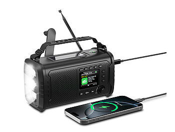 VR-Radio VR-Radio Kurbelradio: Kurbel-Notfall-Digitalradio mit USB-Powerbank, LED-Lampe, 20.000 mAh elektroniktrade Switzerland
