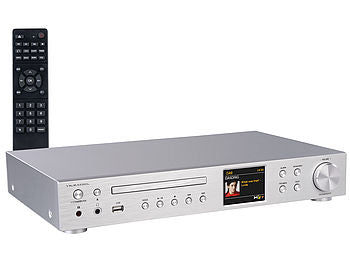 VR-Radio WLAN-Internetradio-Receiver, DAB+/UKW, CD, Bluetooth, 200 W, silber Elektroniktrade Switzerland