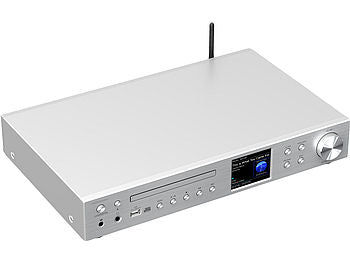 VR-Radio WLAN-Internetradio-Receiver, DAB+/UKW, CD, Bluetooth, 200 W, silber Elektroniktrade Switzerland