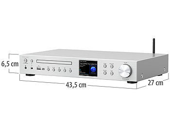 VR-Radio WLAN-Internetradio-Receiver, DAB+/UKW, CD, Bluetooth, 200 W, silber Elektroniktrade Switzerland
