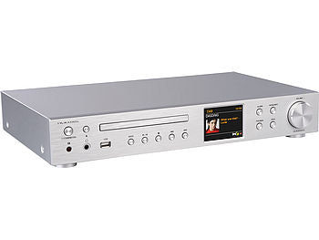 VR-Radio WLAN-Internetradio-Receiver, DAB+/UKW, CD, Bluetooth, 200 W, silber Elektroniktrade Switzerland